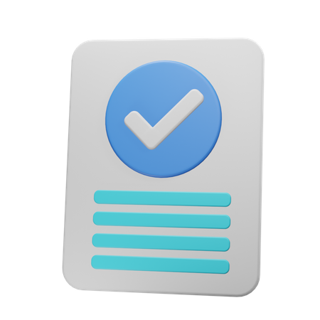 Genehmigtes Dokument  3D Icon