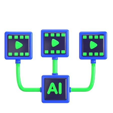 Ilustracion 3 D Del Generador De Video AI Buena Para El Diseno De Inteligencia Artificial 3D Icon