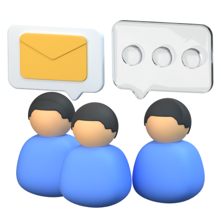 Chat de personas  3D Icon