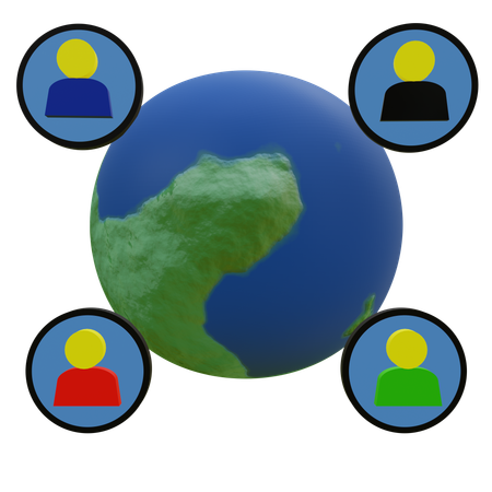 Gente global  3D Icon