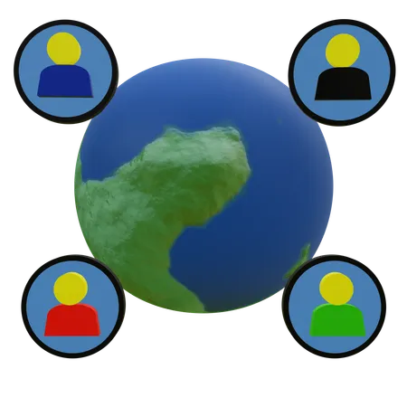 Gente global  3D Icon