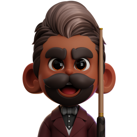 Gentlement Billiard Player  3D Icon