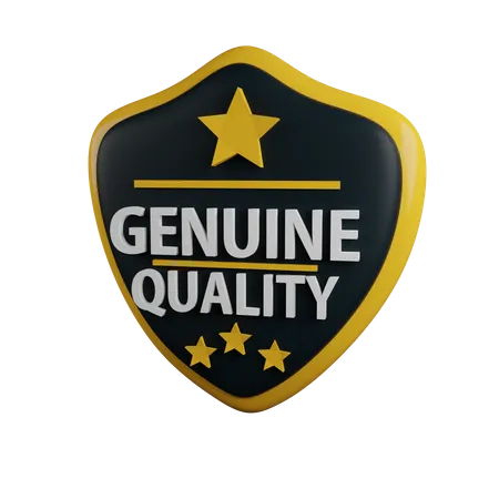 Genuine Quality Badge Contains PNG BLEND GLTF And OBJ Files 3D Icon