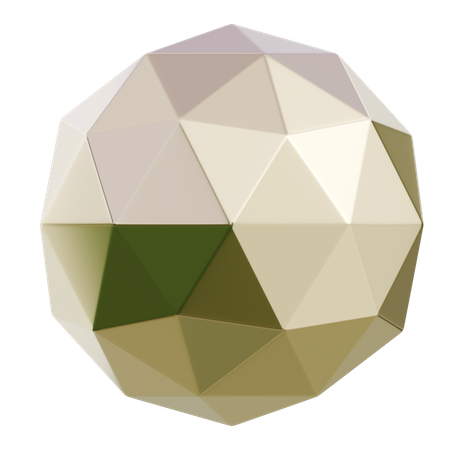 ジオファセット球抽象形状  3D Icon