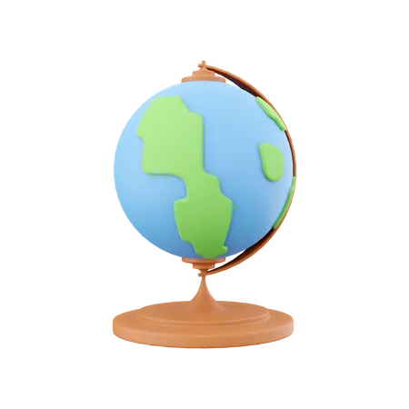 Globo De Renderizado 3 D Modelo Del Planeta Tierra Con Mapa Mundial En Base Aislado Sobre Fondo Blanco Icono De Globo De Renderizado 3 D 3D Icon