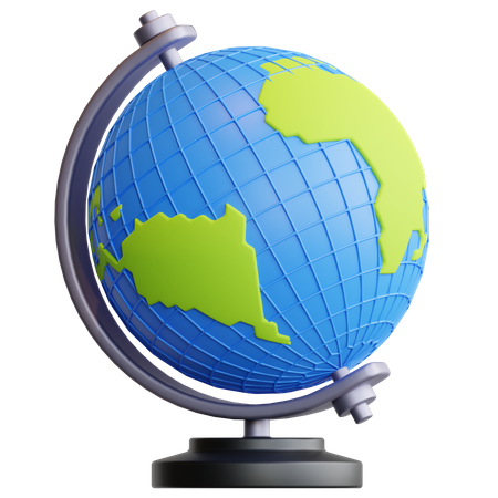 Geographic Globe 3D Illustration