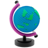 3d geographical globe illustration