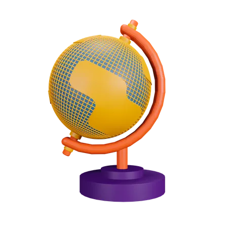 Globe de géographie  3D Illustration