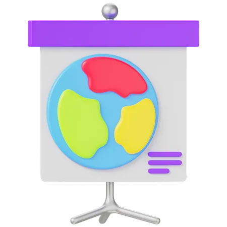 Geografische Präsentation  3D Icon