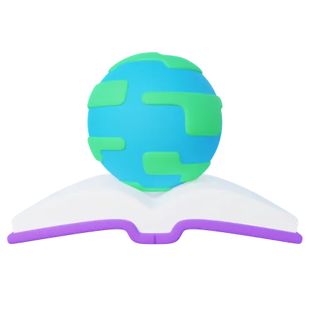 Stylized 3 D Globe Book Illustration 3D Illustration