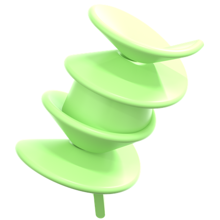 Geometria espiral verde claro  3D Icon