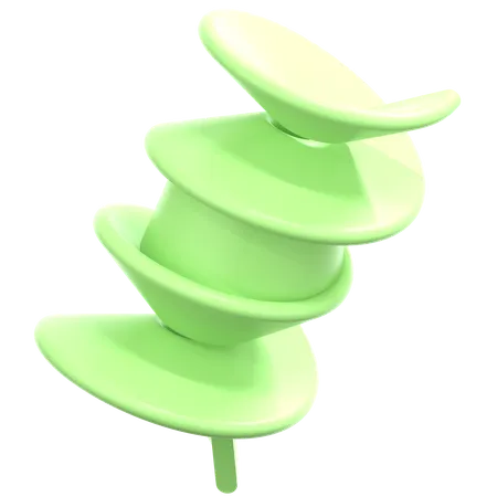 Geometria espiral verde claro  3D Icon