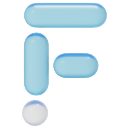 Geometric F  3D Icon