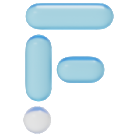 Geometric F  3D Icon