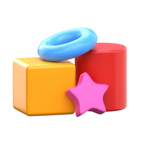 Geometric Shape Toys 3 D Kindergarten Icon 3D Icon