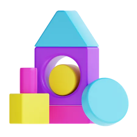 3 D Rendering Geometric Shape Toys Icon Illustration 3D Icon