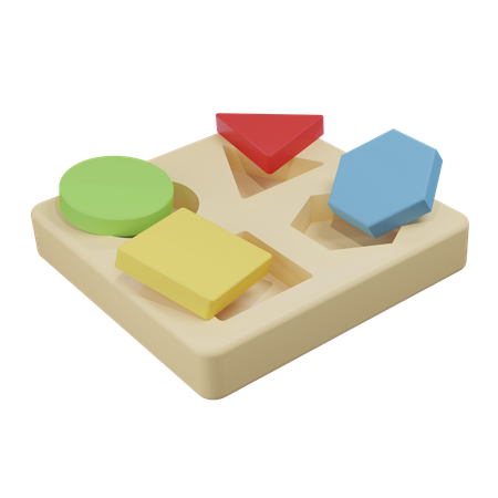 Geometric Shapes Puzzle Board  3D Icon