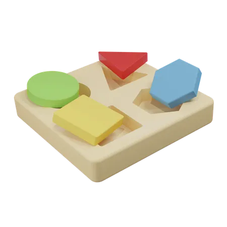 Geometric Shapes Puzzle Board  3D Icon