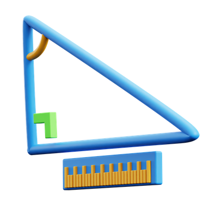 Geometrie Dreieck und Lineal  3D Icon