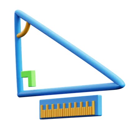 Geometrie Dreieck und Lineal  3D Icon