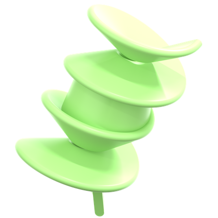 Géométrie en spirale vert clair  3D Icon