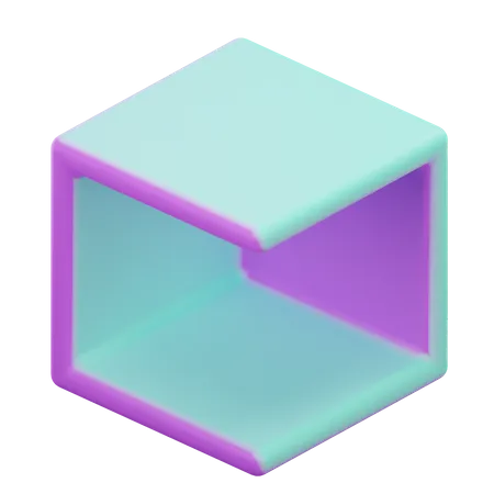 Geometrischer 3D-Würfel  3D Icon