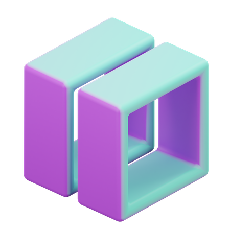 Geometrischer Würfel  3D Icon