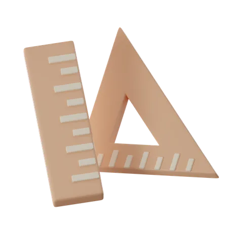 Educational Measurement Tools Ruler And Geometry Supplies 3 D Render 3D Icon