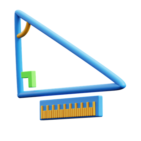 Geometry Triangle And Ruler  3D Icon