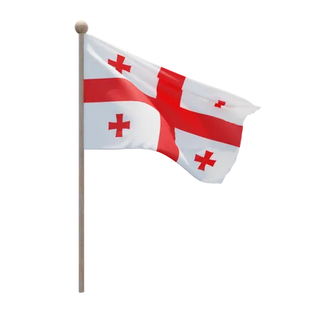 Georgia Flagpole  3D Flag