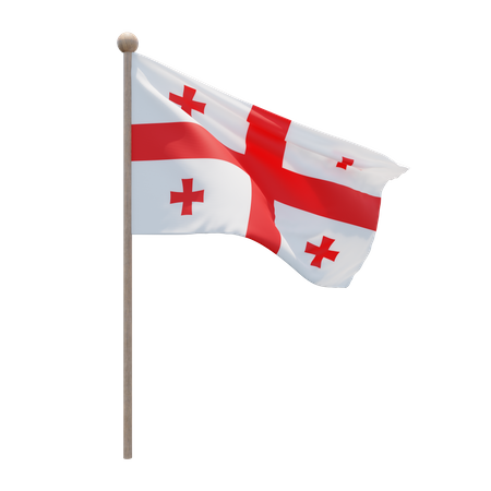 Georgia Flagpole 3D Illustration