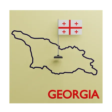 Georgia map  3D Icon