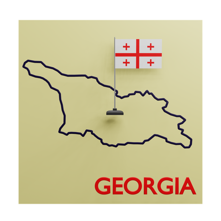 Georgia map  3D Icon