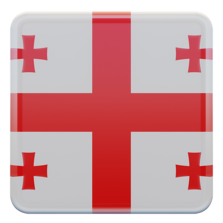 Georgia Square Flag 3D Icon