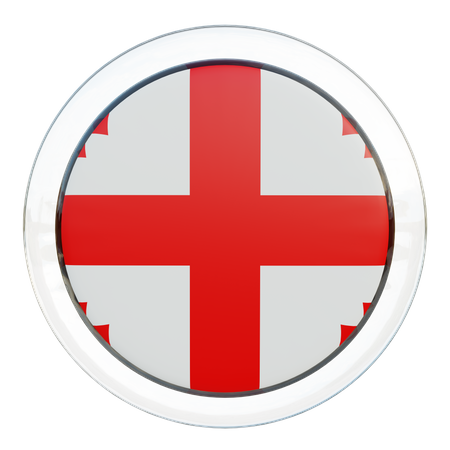 Georgien, runde Flagge  3D Icon