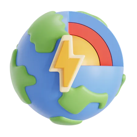 Geothermal energy  3D Icon
