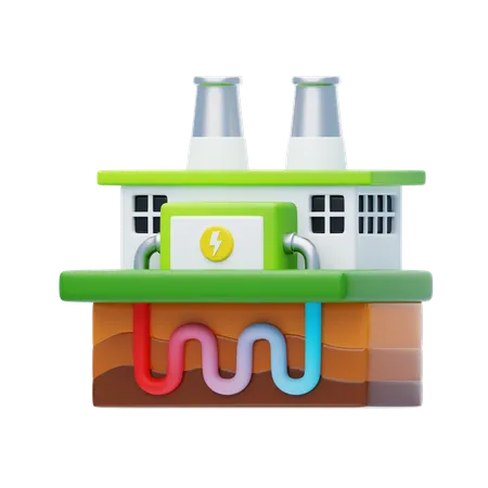 Geothermal Energy  3D Icon
