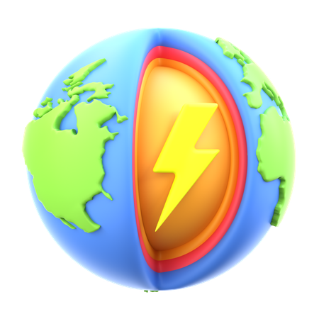 Geothermal Energy  3D Icon