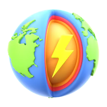 Geothermal Energy  3D Icon