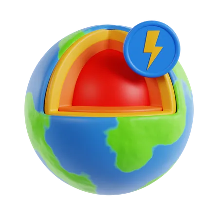 Geothermal Energy  3D Icon