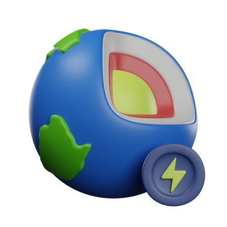 Geothermal Energy  3D Icon