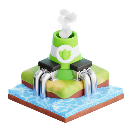 Geothermal Energy  3D Icon