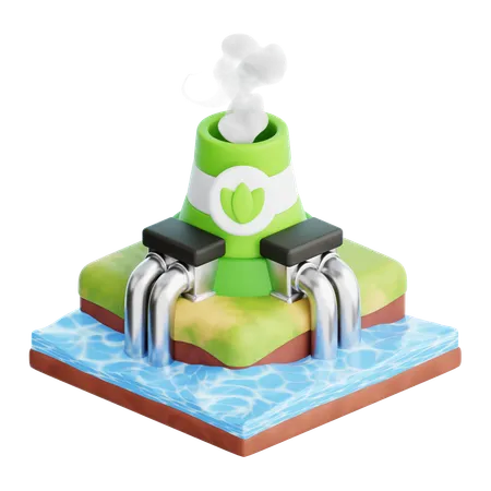 Geothermal Energy  3D Icon