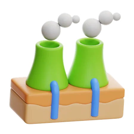 Geothermal Energy  3D Icon