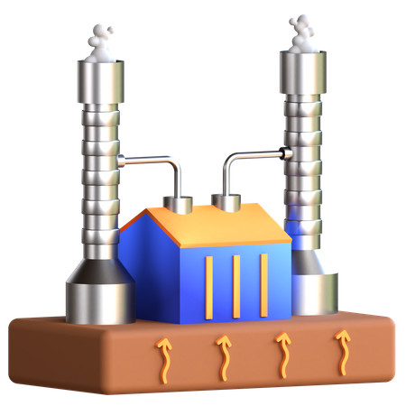 Geothermal Energy  3D Icon