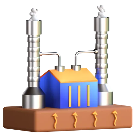 Geothermal Energy  3D Icon