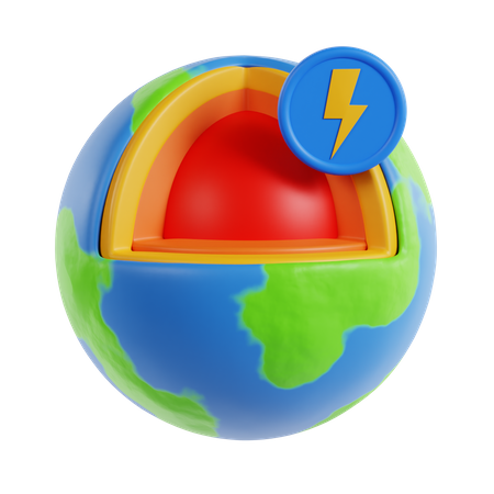 Geothermal Energy  3D Icon