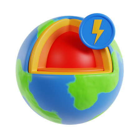 Geothermal Energy 3D Icon
