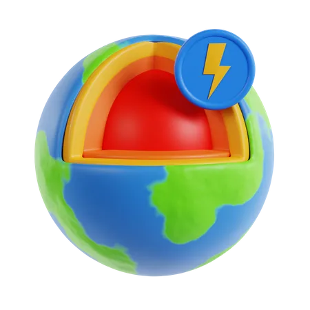 Geothermal Energy 3D Icon