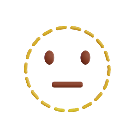 Gepunktete Gesichtslinie Emoji  3D Icon